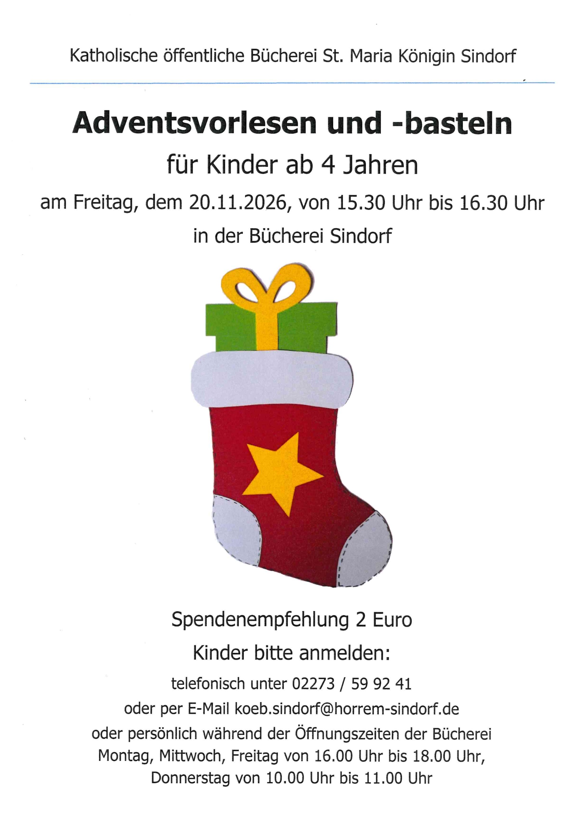 Adventsvorlesen und -basteln