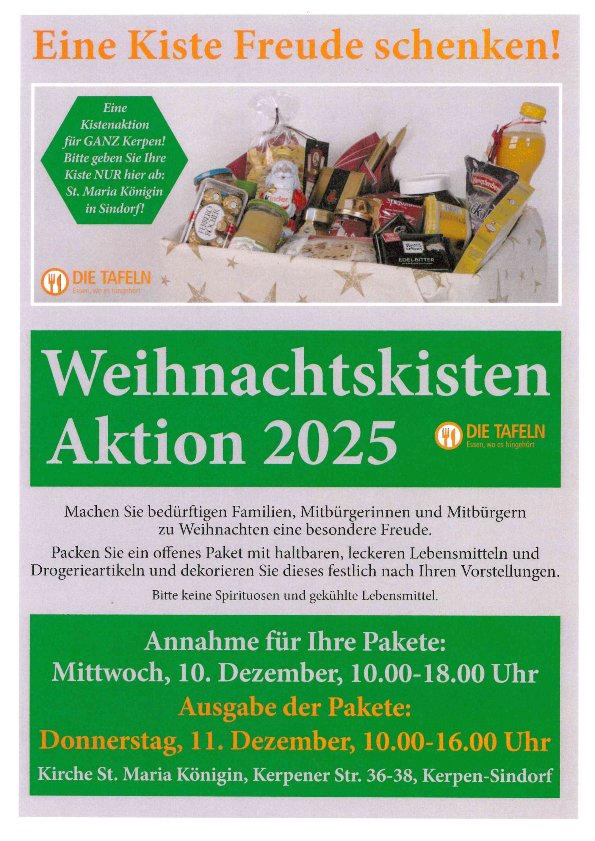 Weihnachtskisten Aktion 2025