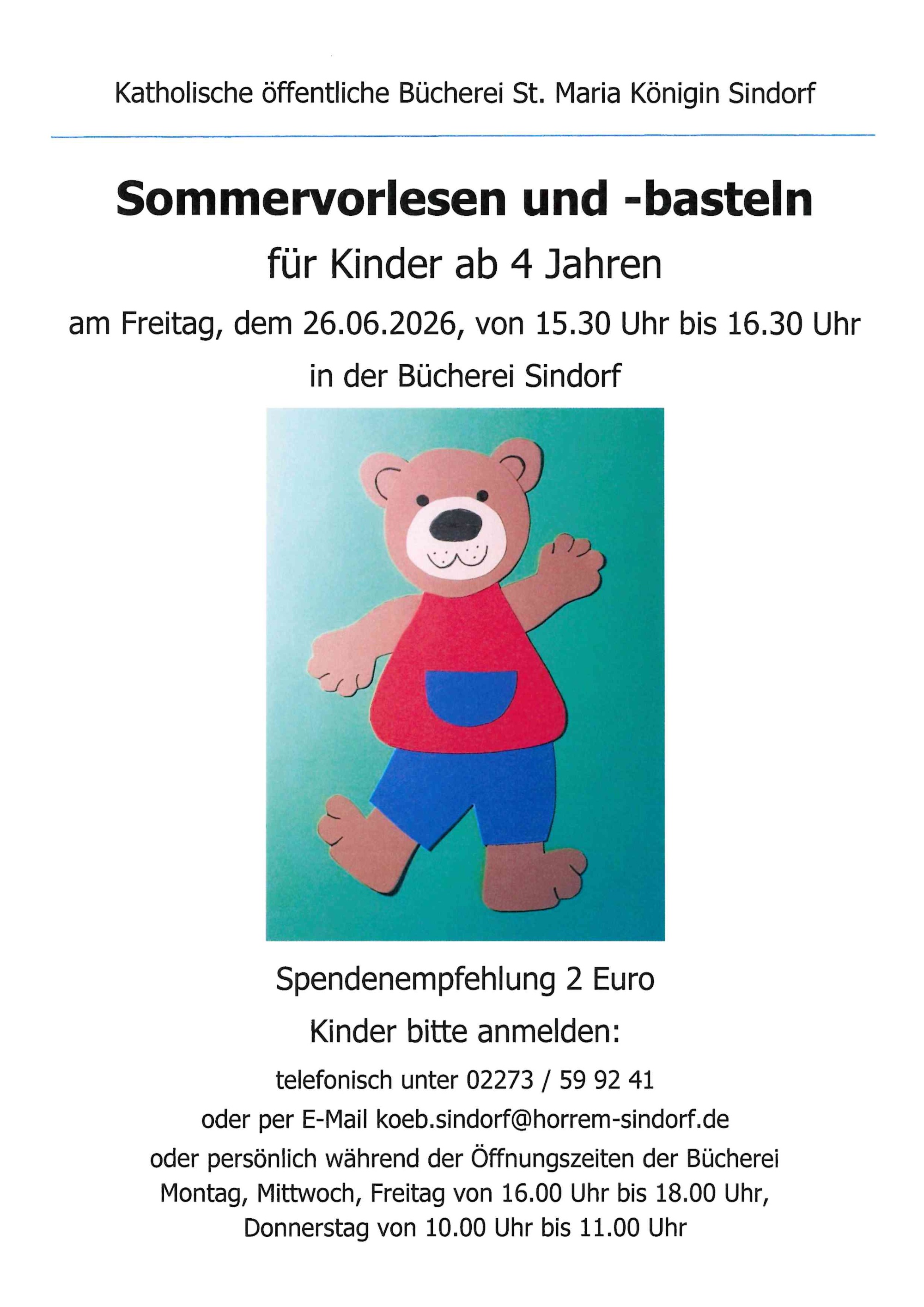 Sommervorlesen und -basteln