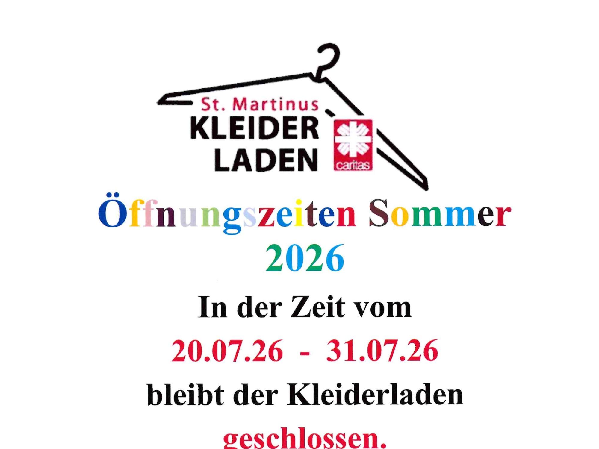 Kleiderladen St. Martinus Sommer 2026