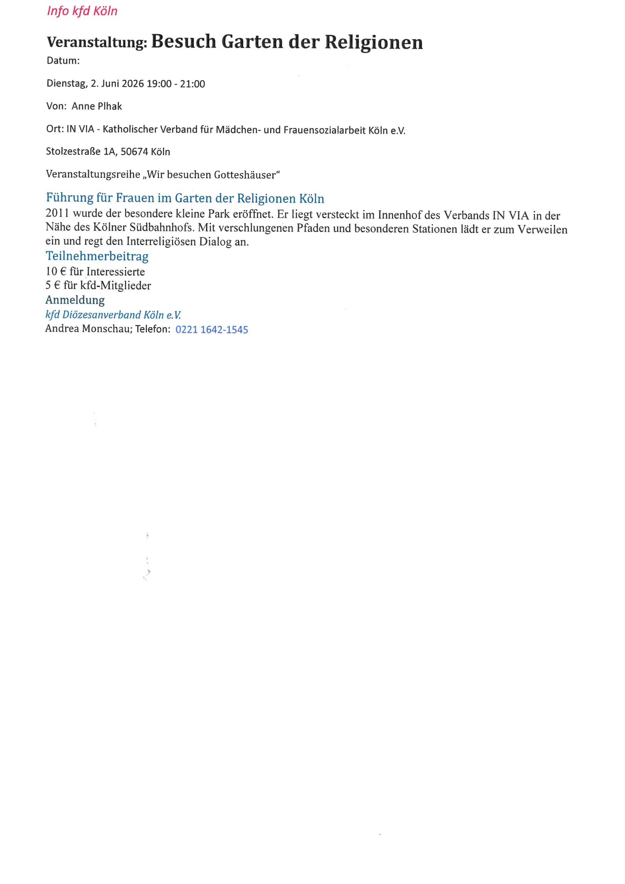 Garten der Religionen